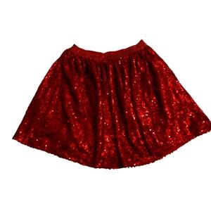 NWOT Cat & Jack red sequin skirt Size 14/16 elastic waist holiday dance